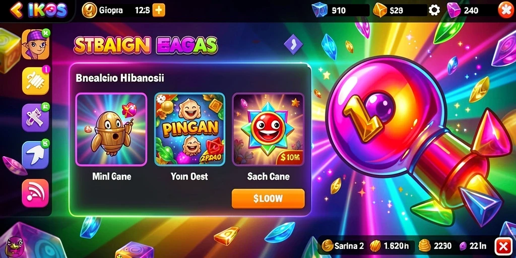 Tampilan antarmuka game yang menarik dan modern.