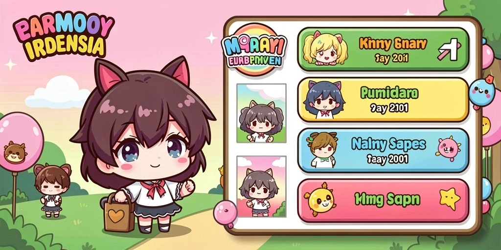 Tampilan awal game yang menarik dan penuh warna.